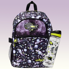 Smiggle Space Design Large Capacity 16 inch Backpack & Bottle