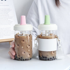 Korean Style Boba Tea Glass Bottle (500ml)