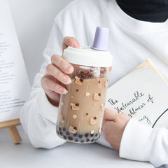 Korean Style Boba Tea Glass Bottle (500ml)