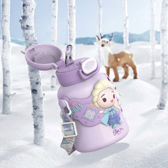 Bear Children's Thermos Cup Portable Kettle Double Drinking with Straw Bottle 480ml