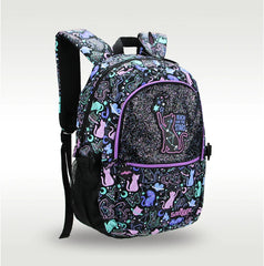 Smiggle Black Starry Cat Large Capacity 16 inch School Bag