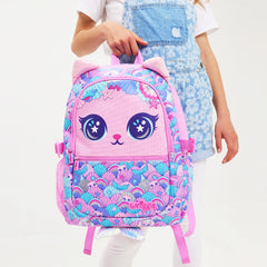 Smiggle Pink Cute Cat Eye Large Capacity 16 inch Girls Backpack Combo