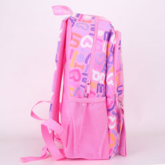 Smiggle Pink Alphabet Design Large Capacity 16 inch School Bag & Bottle Combo