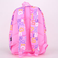 Smiggle Pink Alphabet Design Large Capacity 16 inch School Bag & Bottle Combo