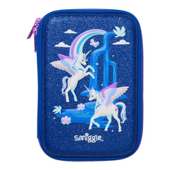 Smiggle Blue Star Unicorn Large Capacity 16 inch School Bag & Pouch Combo